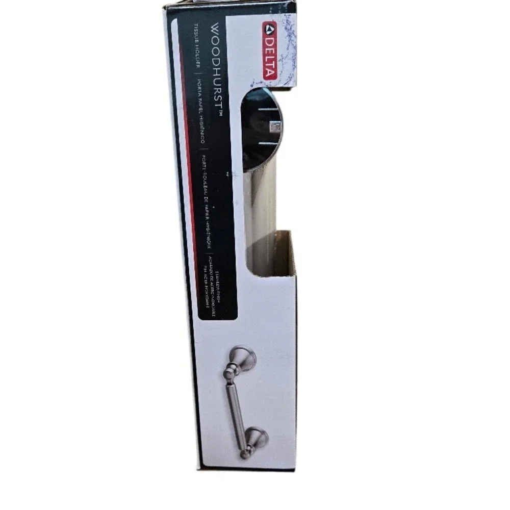 Delta Woodhurst Stainless Tissue Holder Toilet Paper Roll 73250-SS Wall Mount‎